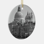 Black White Canal Venice Italië Reis Keramisch Ornament (Rechts)