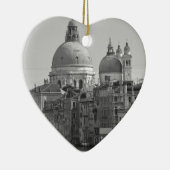 Black White Canal Venice Italië Reis Keramisch Ornament (Rechts)