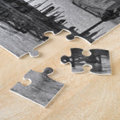 Black White Canal Venice Italië Reis Legpuzzel (Zijkant)