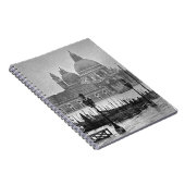 Black White Canal Venice Italië Reis Notitieboek (Rechterzijde)