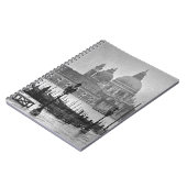 Black White Canal Venice Italië Reis Notitieboek (Linkerzijde)