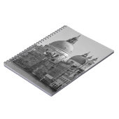 Black White Canal Venice Italië Reis Notitieboek (Linkerzijde)