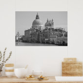 Black White Canal Venice Italië Reis Poster (Keuken)