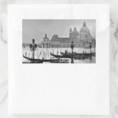 Black White Canal Venice Italië Reis Rechthoekige Sticker (Tas)