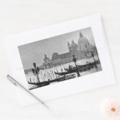 Black White Canal Venice Italië Reis Rechthoekige Sticker (Envelop)