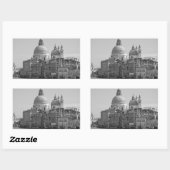 Black White Canal Venice Italië Reis Rechthoekige Sticker (Vel)