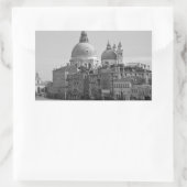 Black White Canal Venice Italië Reis Rechthoekige Sticker (Tas)