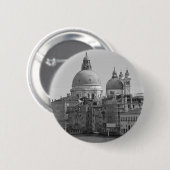 Black White Canal Venice Italië Reis Ronde Button 5,7 Cm (Voorkant /achterkant)