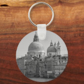 Black White Canal Venice Italië Reis Sleutelhanger (Voorkant)