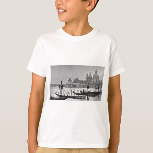 Black White Canal Venice Italië Reis T-shirt (Voorkant)