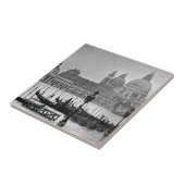 Black White Canal Venice Italië Reis Tegeltje (Zijkant)