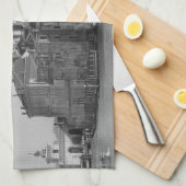 Black White Canal Venice Italië Reis Theedoek (Quarter Fold)