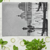 Black White Canal Venice Italië Reis Theedoek (Gevouwen)