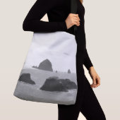Black & White Cannon Beach Zee Stacks Groot Crossbody Tas (Dichtbij)