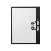 Black White Cartoon Panda Cute NAME Notitieblok (Linkerzijde)
