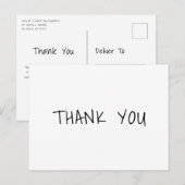 Black White Casual handschrift Business Hartelijk  Briefkaart (Voorkant / Achterkant)