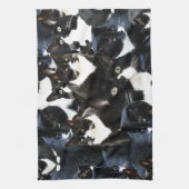 Black White Cat Madness Theedoek (Verticaal)