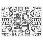 Black & White Cat Mom voor kattenliefhebbers Tafelkleed (Voorkant (Horizontaal))