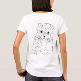 Black@White Cat Rest voor vrouw Wit T-shirt