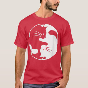 Black White Cat Yin en Yang for Women and papa T-shirt