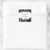 Black White Caviar Elegant Party-favoriet Vierkante Sticker (Tas)
