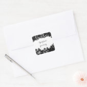 Black White Caviar Elegant Party-favoriet Vierkante Sticker (Envelop)