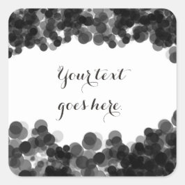 Black White Caviar Elegant Party-favoriet Vierkante Sticker
