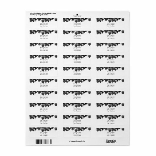 Black White Caviar Stippen Weddenschap Adresetiket Etiket (Full Sheet)