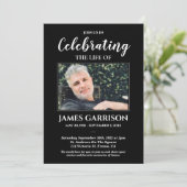 Black White Celebration of Life Photo Memorial Kaart (Staand voorkant)