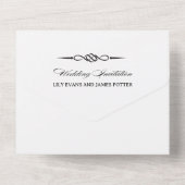 Black White Celtic Knot Arrow Wedding All In One Uitnodiging (Achterkant)