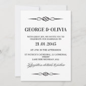 Black White Celtic Knot Arrow Wedding Kaart (Voorkant)