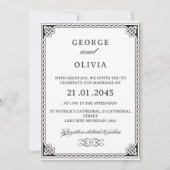 Black White Celtic Knot Wedding Kaart (Voorkant)