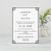 Black White Celtic Knot Wedding Kaart (Staand voorkant)