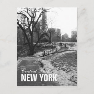 Black White Central Park New York Briefkaart