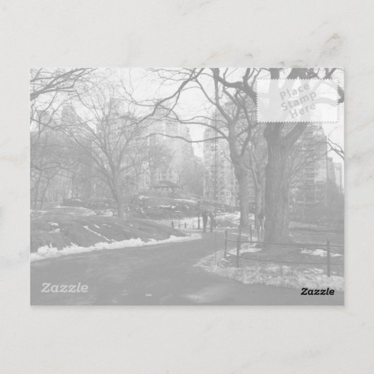 Black White Central Park New York Briefkaart (Achterkant)