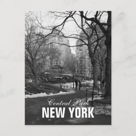 Black White Central Park New York Briefkaart (Voorkant)