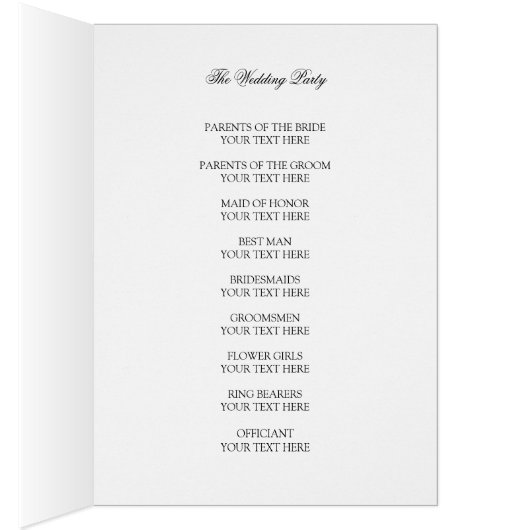 Black & White Ceremony-programma's (Binnen (Rechts))