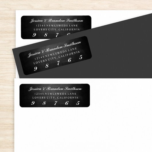 Black White Chalkboard Return Address Labels