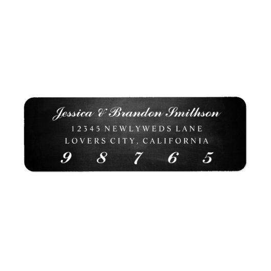 Black White Chalkboard Return Address Labels (Voorkant)