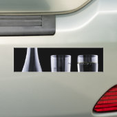 Black White Champagne Flete Glasses Festive Bumpersticker (Op auto)