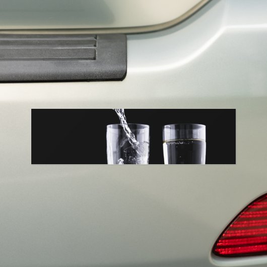 Black White Champagne Party Flute Glasses Festive Bumpersticker (Op auto)