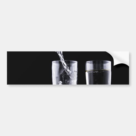 Black White Champagne Party Flute Glasses Festive Bumpersticker (Voorkant)