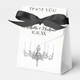Black White Chandelier Names Date Wedding Favor Bedankdoosjes