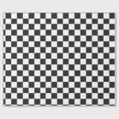Black White Check Checkerboard Patroon Cadeaupapier (Vlak)