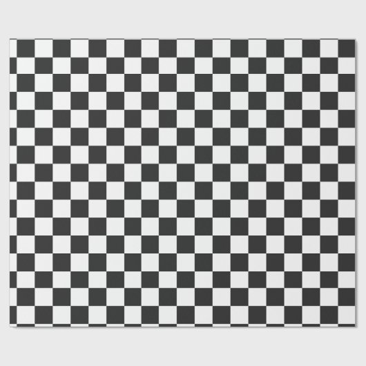 Black White Check Checkerboard Patroon Cadeaupapier (Vlak)