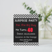 Black White Check Party uitgenodigd (Staand voorkant)