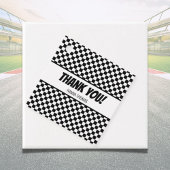 Black White Check Pattern Racing Theme Birthday Bedankjes Labels