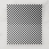 Black White Check Pattern Racing Theme Birthday Plaatskaartje (Binnenkant ongevouwen)