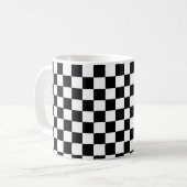 Black White Checker Box Coffee Cup Mok (Voorkant links)