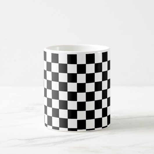 Black White Checker Box Coffee Cup Mok (Center)